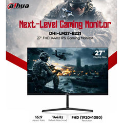 Dahua LM27-B221S 27” IPS Full HD 144Hz 1ms Anti-blue Light Design 99% sRGB HDMI & Display Port Interface w/ Multimedia Speakers - Black