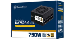 SilverStone DA750R Gold 750W (ATX 3.1) PCIE 5.1 (12V-2x6) 80 Plus Gold Full Modular - High Performance Power Supply