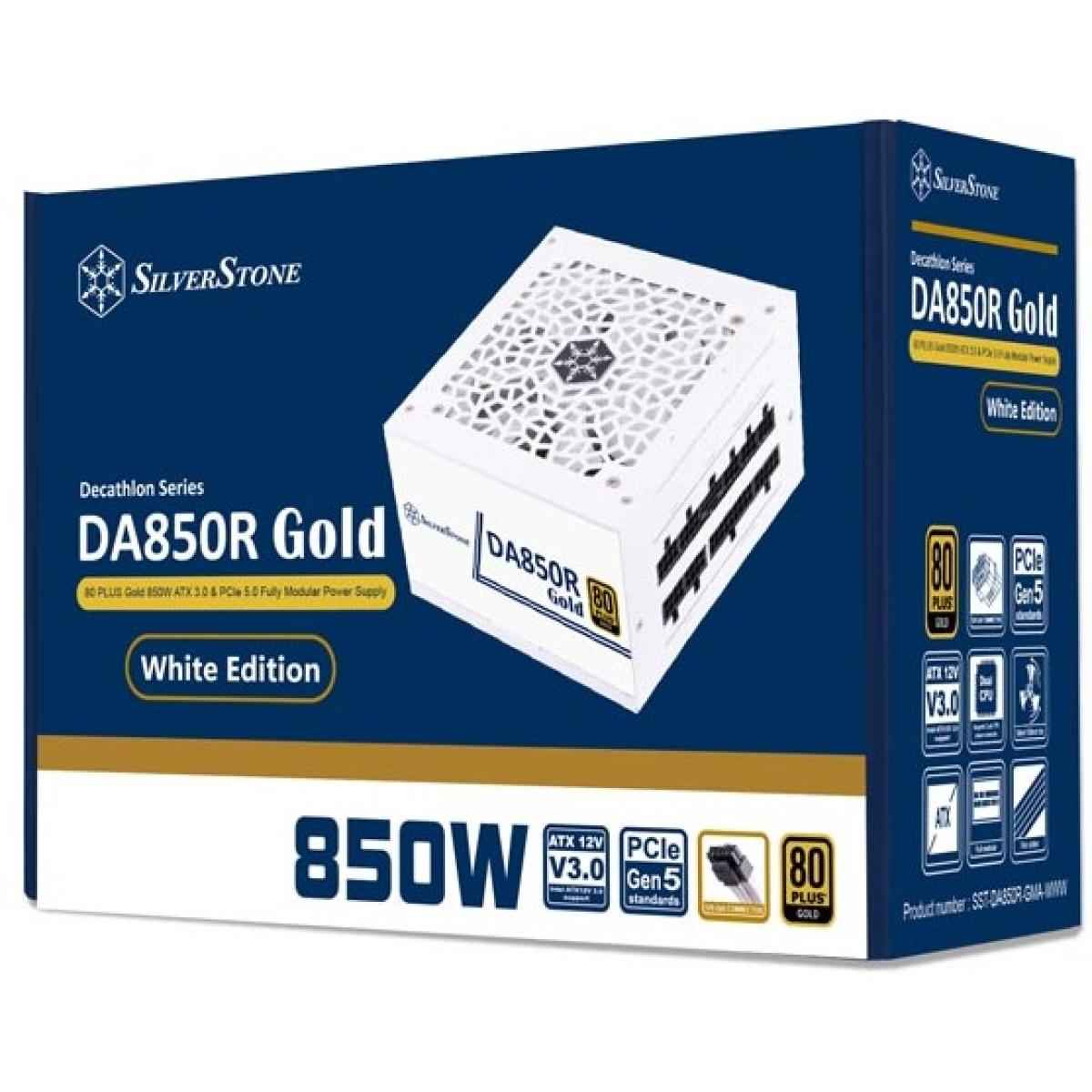 SilverStone DA850R (White Edition) Gold 850W (ATX 3.1) PCIE 5.1 (12VHPWR) 80 Plus Gold Full Modular - High Performance Power Supply | SST-DA850R-GMA-WWW (White) |