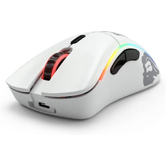 Glorious Model D Wireless Gaming Mouse 69g Superlight, Lag Free 2.4ghz Wireless, Up To 71 Hour Battery, Rgb, Bamf Sensor, Ergonomic, 6 Buttons Matte White - CompuMe