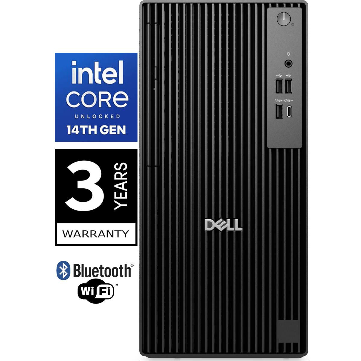 Dell Pro Tower Q1250 (2025) 14gen Intel Core I7 14700 20 Cores Tower W/ Wireless Wifi 6 & Bluetooth & 3 Years Warranty Black