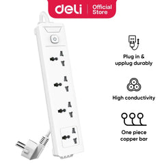 Deli ET404 Power Strip - 4 inputs , 5M