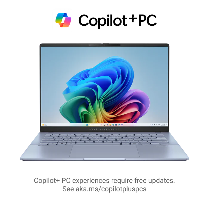 ASUS VivoBook S14 Super Light with Big Battery Core Ultra 7 256V Intel® AI Boost 16GB LPDDR5X 1TB SSD 14" 3K OLED 120Hz Laptop - Mist Blue
