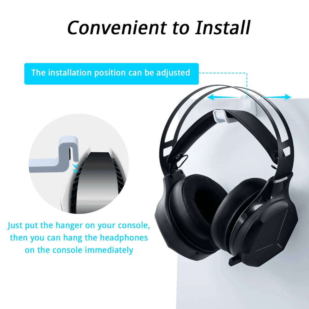 Dobe Headset Storage Set with Game Disc Rack for PS5 (TP5 - 2509) with gamepad