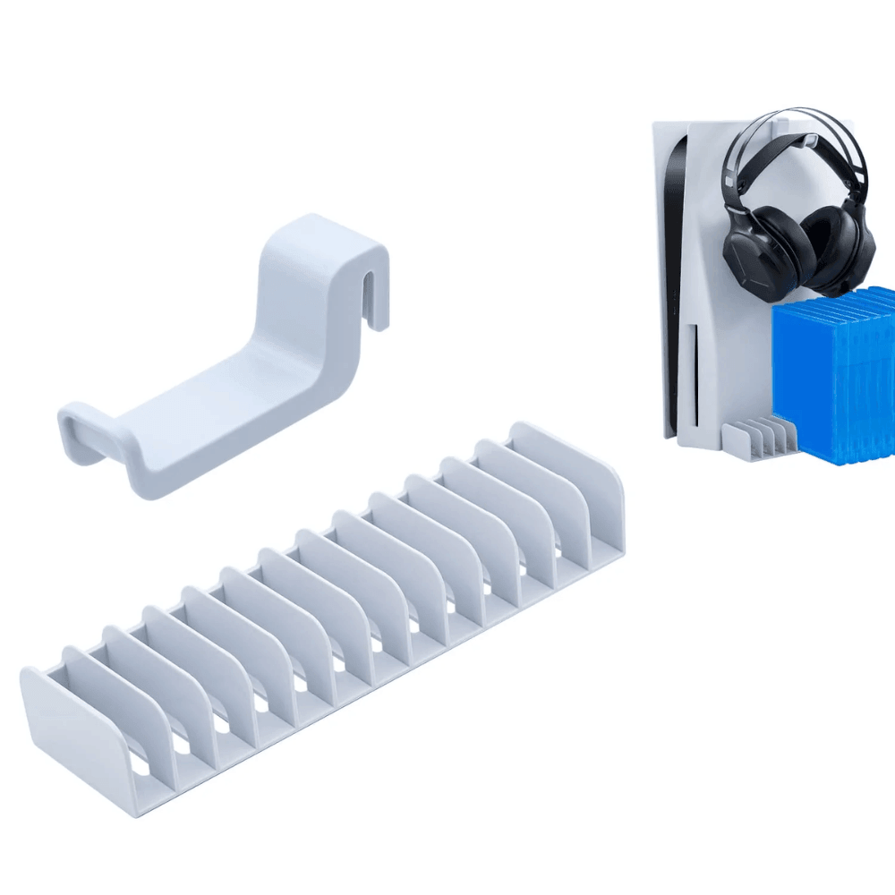 Dobe Headset Storage Set with Game Disc Rack for PS5 (TP5 - 2509) with gamepad