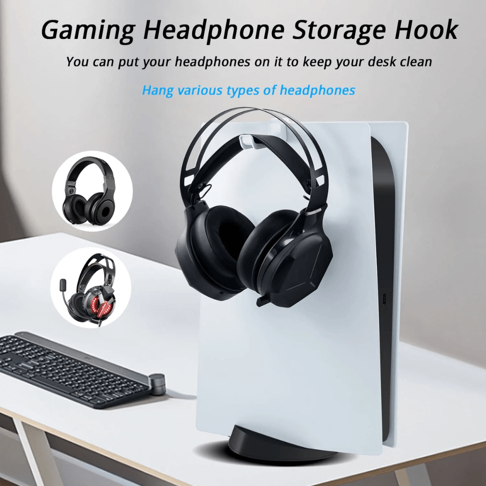 Dobe Headset Storage Set with Game Disc Rack for PS5 (TP5 - 2509) with gamepad