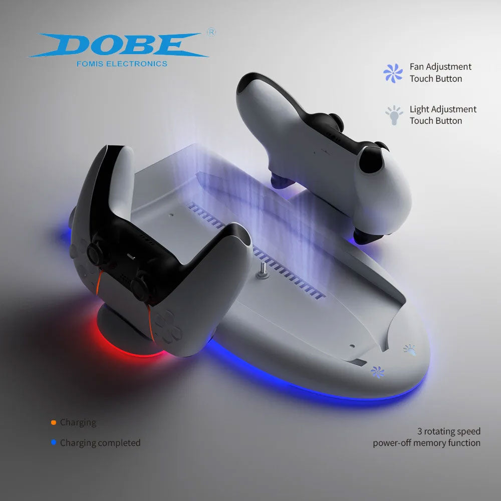 Dobe TP5 - 3528 Cooling Charging Dock Station with RGB Color Atmosphere Light with ps5 accessories
