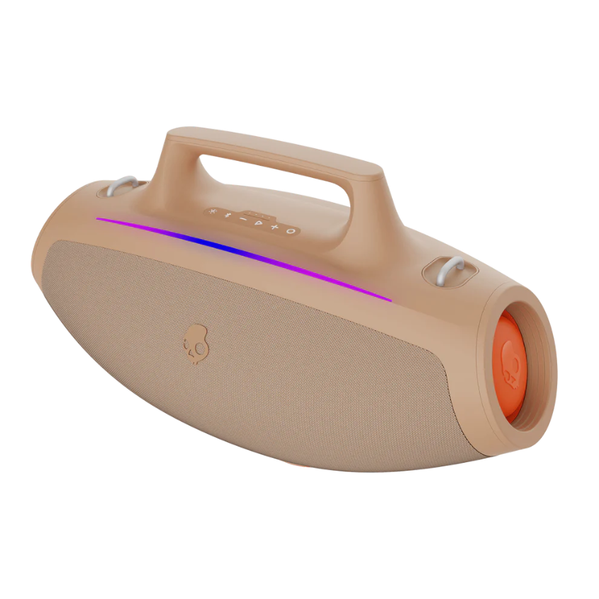 Skullcandy Barrel Bluetooth Boombox Speaker – Water-Resistant Wireless Portable Speaker - Sandstone