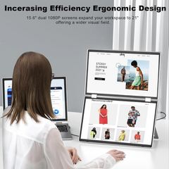 V2COM M2 15.6" IPS Full HD Triple Screen Extender Portable