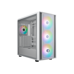 Cooler Master MASTERBOX 600 ATX ARGB Mid Tower Tempered Glass Gaming Case, Front Performance MESH Panel w/ 4 ARGB Fans -White