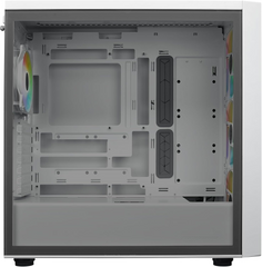Cooler Master MASTERBOX 600 ATX ARGB Mid Tower Tempered Glass Gaming Case, Front Performance MESH Panel w/ 4 ARGB Fans -White