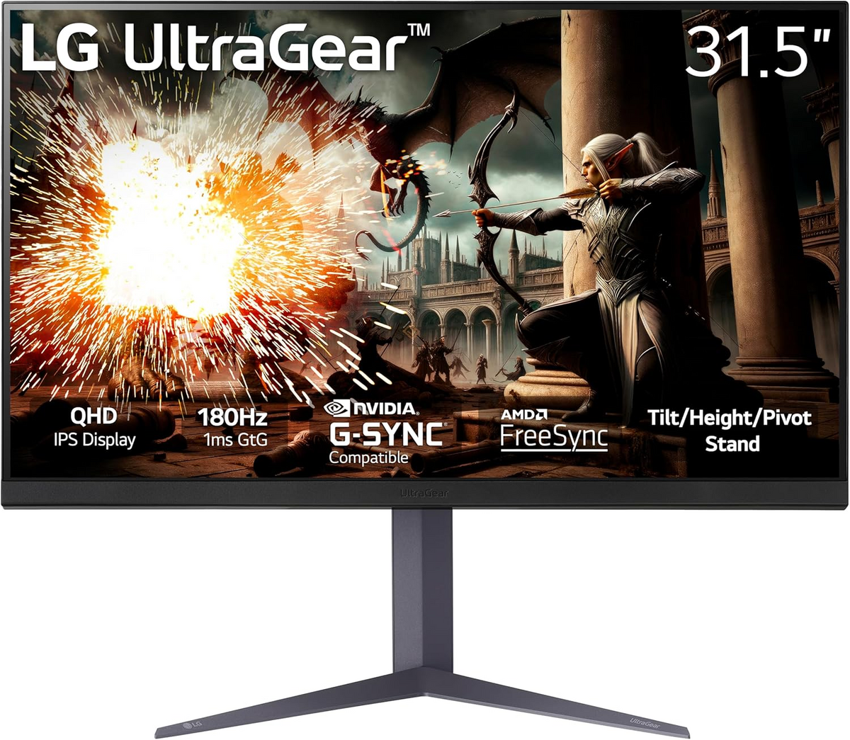 LG 32GS75Q-B UltraGear 32" QHD IPS 180Hz 1ms Gaming Monitor