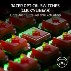 Razer DeathStalker V2 Pro TKL Wireless & Bluetooth Low-Profile Optical Switches HyperSpeed 50 Hr Ultra-Durable Coated Keycaps - Linear Red
