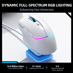 Machenike L8 Pro Gaming Mouse – White PAW3395 Sensor Wired 8K / Wireless 2K / Bluetooth 5.1 Ultra-Precise