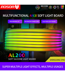 AOSOR AL200 ARGB LED Light Strip for 24PIN Motherboard Power Extension Cable Aura Sync Flexible LED Strip Light