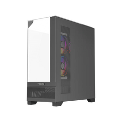 Twisted Minds DarkPulse Tempered Glass Mid Tower Gaming Case (3 ARGB Fans Included) - Black