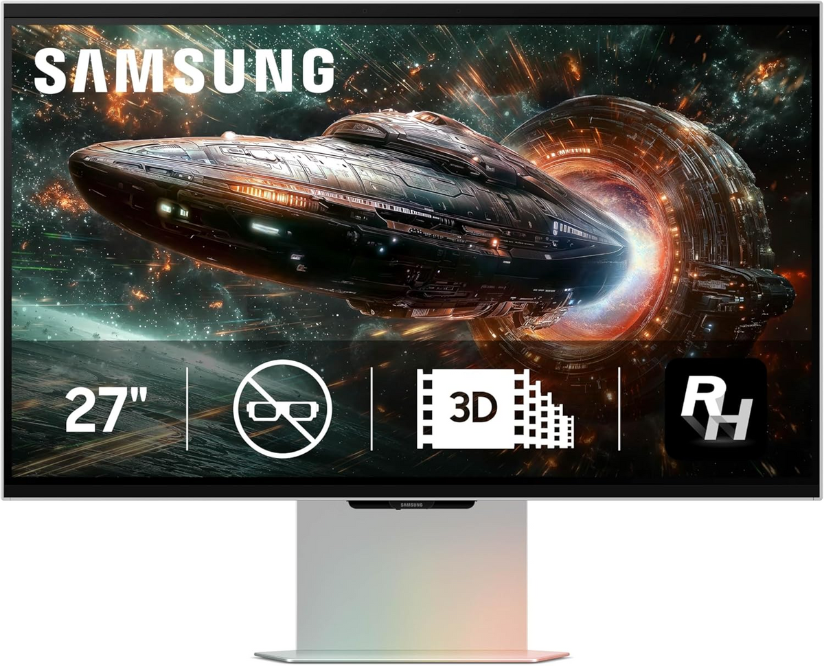 Samsung Odyssey 3D (FG900) 27" 4K 165Hz IPS HDR10+ HDMI 2.1 Eye-Tracking Cameras(Mercury Silver) Flat Monitor