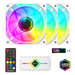 GameMax KF300 120mm Fan 3in1 Kit - White