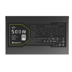 GameMax VP 500S 500 Watts Power Supply 80+ Bronze - Black