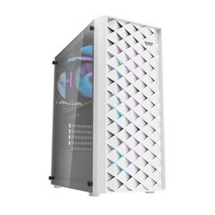 Darkflash DK351 ATX with 4 FANS PC Case - White