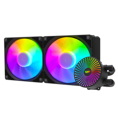 Darkflash Radiant DC240 240mm AIO ARGB Liquid CPU Cooler - Black