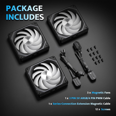 Darkflash Gauss G16 3in1 120mm Magnatic ARGB Case FAN - Black