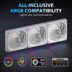 Darkflash Gauss G16 3in1 120mm Magnetic ARGB Case FAN - White