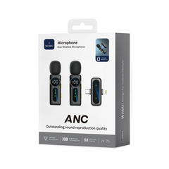 WIWU Wi-WM007 2in1 Wireless Lavalier Microphone with ANC and Lightning Port