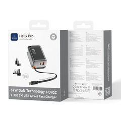 WIWU 67W Helix GaN Fast Charger - Black