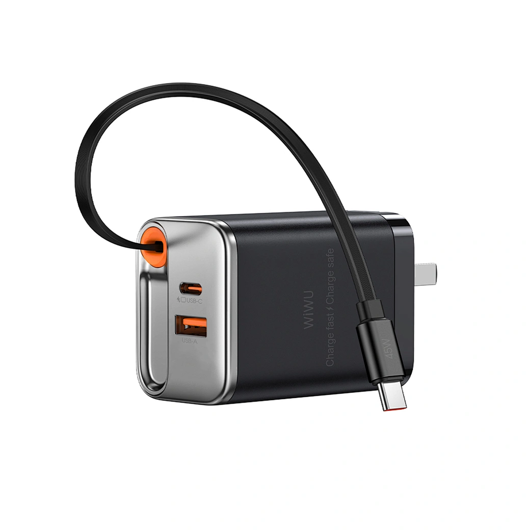 WIWU 45W Helix GaN Fast Charger - Black