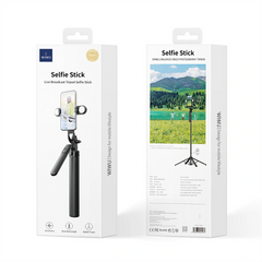 WIWU W-SE012 Live Broadcast Tripod Selfie Stick - Black