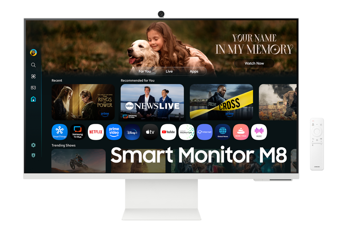 Samsung M8 2025 (FM801) Smart AI 32" 4K UHD Tizen™ OS Flat Business Monitor VA 60Hz 4ms HDR10+ 10Bit Samsung Vision AI, USB Type-C w/ Cam, Adaptive Sound Pro Speakers & Ergonomic Stand - White
