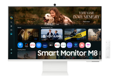 Samsung M8 2025 (FM801) Smart AI 32" 4K UHD Tizen™ OS Flat Business Monitor VA 60Hz 4ms HDR10+ 10Bit Samsung Vision AI, USB Type-C w/ Cam, Adaptive Sound Pro Speakers & Ergonomic Stand - White