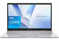 Laptop ASUS Vivobook 14, Intel Core i5-1334U 10-Cores Processor, 16GB DDR4 (Customized), 14" FHD IPS 250nits Display, Wi-Fi 6E, Bluetooth 5.3 - Cool Silver