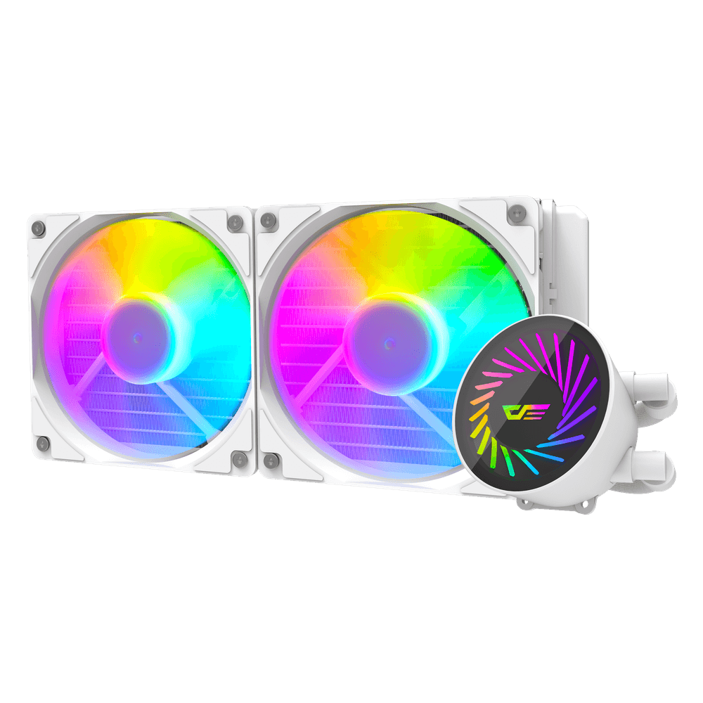 Darkflash Radiant DCS 240 AIO Liquid CPU Cooler – 120mm Fans, White