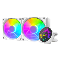 Darkflash Radiant DCS 240 AIO Liquid CPU Cooler – 120mm Fans, White