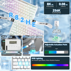 ATTACK SHARK R82 HE WIRD MAGNITC SWITCH KEYBORAD White Contours