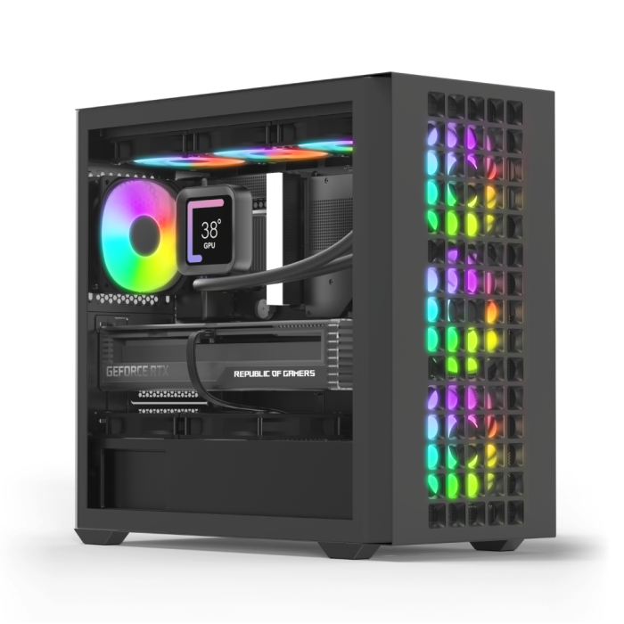 AeroCool D302A ARGB Stylish Mesh mATX Mini Tower Gaming Case (Black)