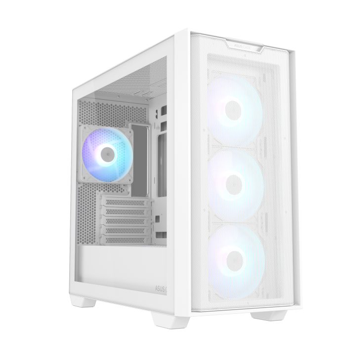 ASUS A21 PLUS microATX Support for hidden-connector ARGB fans GAMING CASE - White