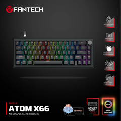 FANTECH ATOM X66 MK614 RETRO BK (OR) KEYBOARD -BLACK