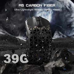 Attack Shark R5 Ultra-Lightweight Wireless Gaming Mouse – Honeycomb Shell, Black
