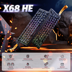 ATTACK SHARK X68 HE MAGNITC SWITCH KEYBORAD Black Contours