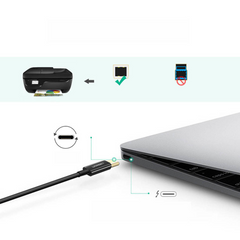 UGREEN USB-C to USB-B 2.0 Printer Cable 2m (Black）