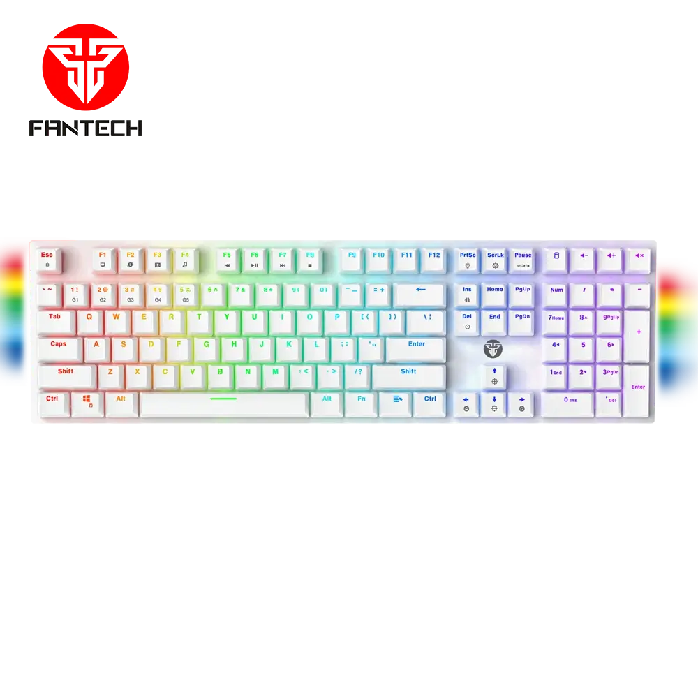 FANTECH MAXFIT 108 MK855 Mechanical Keyboard – White - RED