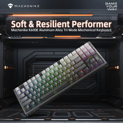 Machenike K600E-B87W Tri-mode GR Silver Switch RGB Side Printed Grey