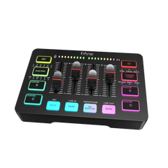 Fifine AmpliGame SC3 RGB Gaming Audio Mixer - Black