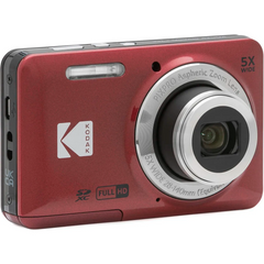 Kodak FZ55 Compact Digital Camera – 5x Optical Zoom, 16MP CMOS, Red