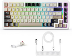 ATTACK SHARK M86 Tri-mode Gasket Blueberry switch Mechanical Keyboard - Cheese White