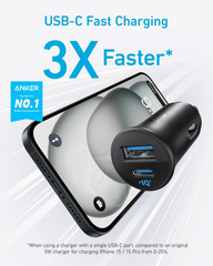 Anker USB-C Car Charger, 30W 2-Port Type-C Car Adapter, iPhone Car Charger