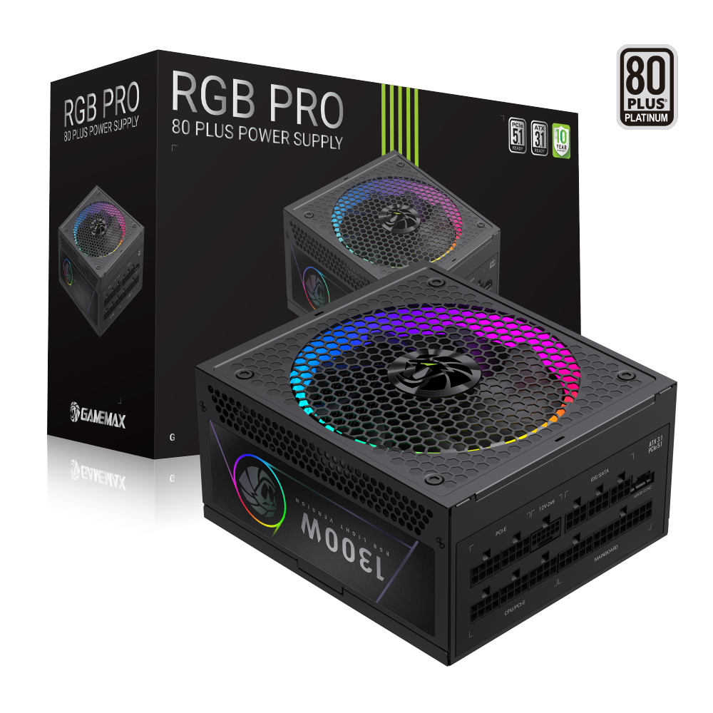 GAMEMAX RGB PRO 1300P BLACK POWER SUPPLY